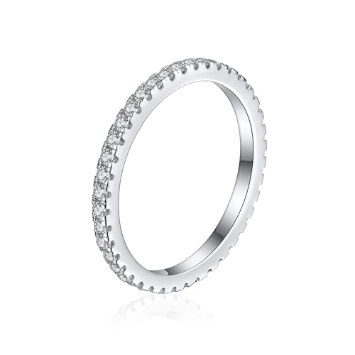 Bague argent 2mm et zircones pour un style élégant au bureau