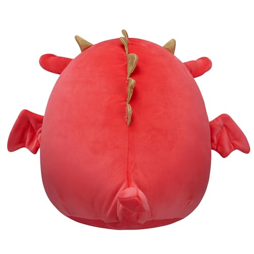 squishmallows original 12-inch baiden red dragon with boba drink - official jazwares plush medium-sized