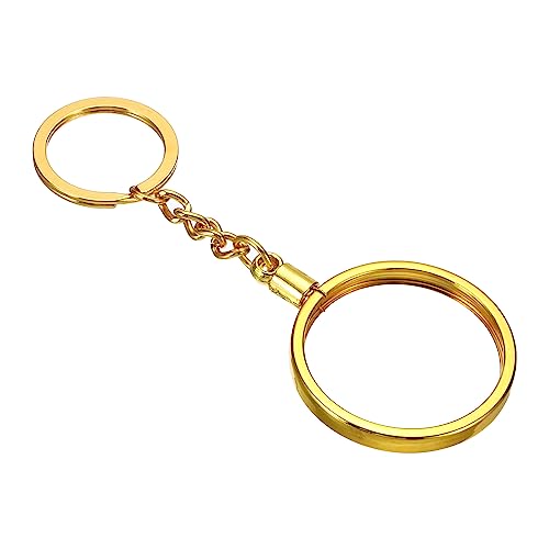 Porte-clés rond AA de 40 mm en métal doré premium pour médaillon de collection