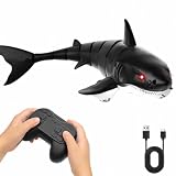 2.4GHz Remote Control Shark Toys for Kids, Electric RC Shark Boat with Light, 1:18 Scale High Simulation Shark Pool Toy, USB Rechargeable RC Water Toys, Toy Shark Gifts for 5+ Year Old Boys Girls
