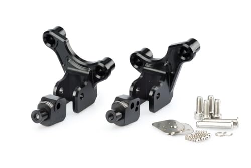 Adaptateurs de repose-pieds pilote Puig aluminium noir contre la fatigue en moto
