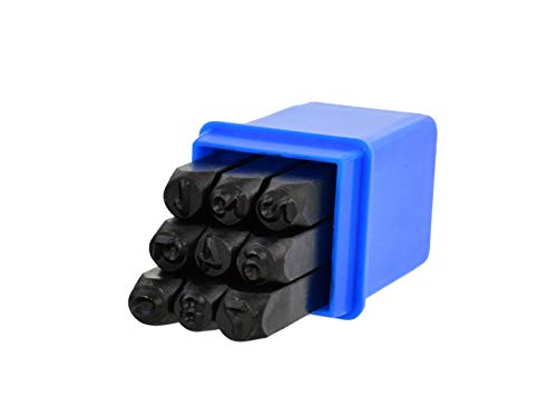 BSD Schriftart Metallstempel Set - Schlagstempel Set, Schlagzahlen Set, Kohlenstoffstahl Zahlen Metallstempel Set - 0-9 - Zifferhhöhe: 6mm