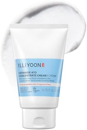Illiyoon Ceramide Ato Concentrate Cream | Moisturizer for Dry & Sensitive Skin, 100hr Lasting Hydration, For Face & Body, Gentle for Infants, Moisture Barrier Repair, Vegan Certified, 6.76 fl.oz.