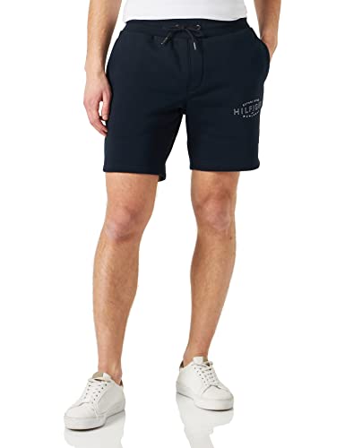Tommy Hilfiger Herren Sweatshorts Curve Logo Kurz, Blau (Desert Sky), L