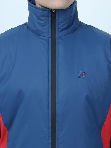 Image of VROJASS Men VROJASS Jackets for Men Stylish Puffer Winter Jacket For Men Standard Length Jacket Man Full Sleeves Bomber Jackets for Man T-Blue With Red Jacket