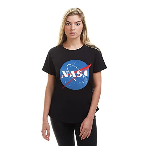 Nasa Damers cirkel logo t-shirt, Blå (marinblå, M