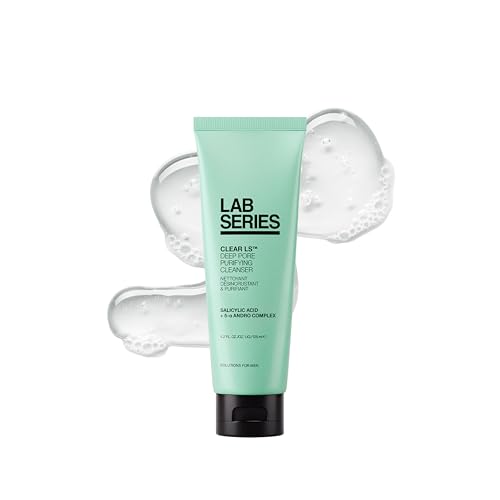 Lab Series Men's Clear LS Deep Pore Purifying Face Wash with Salicylic Acid - Cleanser Suitable for Acne Prone Skin - Skin Care for Men - Dermatologist tested, 4.2 Fl Oz