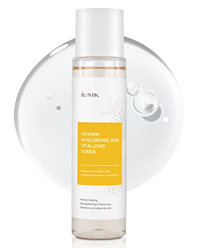 Iunik Vitamin C Vegan Face Toner With 45% Hyaluronic Acid Facial Moisturizer 6.7 Fl Oz - Nourishing Hydrating Sensitive Vitalizing Sensitive Dry Skin Deep Nourishing #TOP1