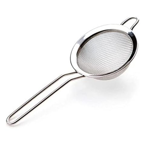 Mesh Strainer Stainless Steel Kitchen Sieve Oil Strainers Fine Mesh Tea Strainer Metal Filter for Cooking Baking Straining Rice Flour Colander Soup Rust Free Dishwasher Safe (Size 12Cm )(1 Pc Only) Cover