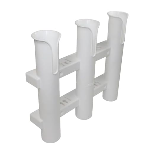 SeaSense Single Piece 3 Rack Rod Holder, White