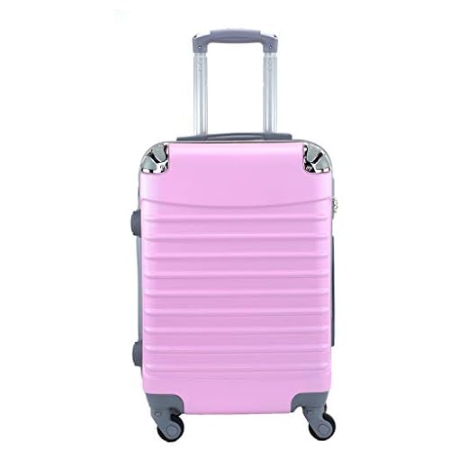 Maleta de Cabina 20x35x55cm con Esquinas Plateadas (Rosa)