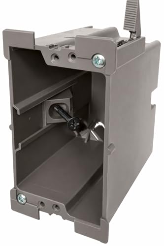 SmarToggle Single Gang Retrofit Wall Box Old Work Electrical Box for Stud or No-Stud Mount | 1-1/2 Toggle Depth | Smart Device Outlet or Switch PC Wall Box | Rated 50 lbs Load