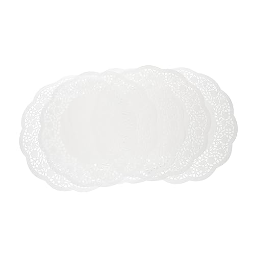 GRIRIW 140Sheets Lace Paper Doilies Round Food Paper Pads for Dessert Pastries and Snacks Elegant Greaseproof for Weddings Showers and Anniversaries