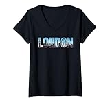 Photo Gallery donna souvenir di viaggio per londra, regno unito, london eye skyline maglietta con collo a v Photo Gallery donna souvenir di viaggio per londra, regno unito, london eye skyline maglietta con collo a v