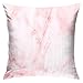 Ksodgun Kissenbezüge, blassrosa Marmormuster, benutzerdefinierter Modestil, rechteckig, dekorativer Kissenbezug, Dekokissenbezüge, weiche Polyester-Kissenbezüge, 45 x 45 cm