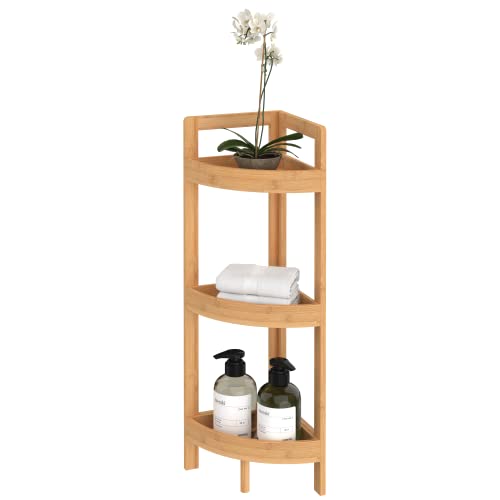 ClosetMaid Corner Shelf, 3 Tiers with Display Shelves, Floor Standing Bookshelf, Small Space...