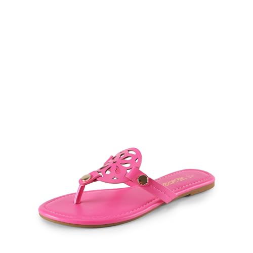 DREAM PAIRS Women's Flip Flops Comfortable Soft Cushion Slide Slip on Summer Beach Thong Flat Sandals