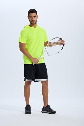 4 Pack Men's Short Sleeve Shirt UPF 50+ Sun Protection Hoodie Shirts Quick Dry Lightweight for Running Workout Hiking Fishing 6