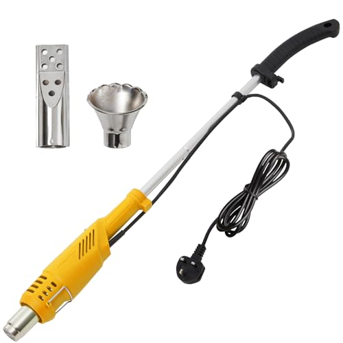 Warmiehomy 2000W Electric Weed Burner, Professional Garden Weed Burner Tool for Patio, Garden, Driveway, 650°C Max Temperature Weed Remover & Killer Tool Flame Weeder with 2 Nozzles, Yellow