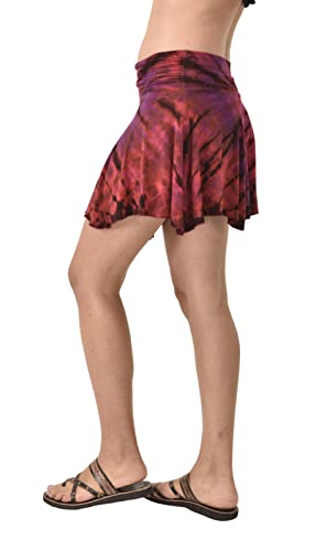 TCG Women's Tie-Dye Mini Skirt - Red-Multi2