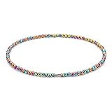 XIMEO Hematite Magnetic Necklace - Pain Relief Magnetic Therapy Necklace Black & Rainbow Magnet Healing Stone Necklace for Men Women