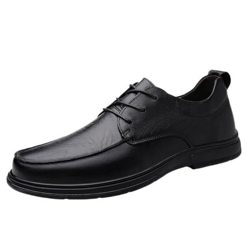 Comfortable Oxford Dress Shoes Mens Leather Lace Up Walking Derby Classic Round Head Business Office Casual Formal Work Shoes