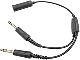 ✈️Entrada de dos conectores GA: conectores dobles GA estándar para enchufe de micrófono (PJ-068) de 0.206 pulgadas y (PJ-055) enchufe de auriculares generales de ala fija de 0.250 pulgadas. Adecuado para todos los auriculares piloto de doble enchufe GA.