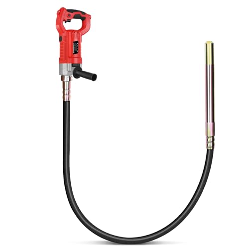 Betonrüttler 2100W mit 2m SCHLAUCHLÄNGE, Elektro Betonverdichter, 38 mm Betonrüttler Flaschenrüttler, Beton Rüttelflasche, Rührwellendrehzahl 6800 U/min, Beton Rüttelflasche für Hausbau, Brückenbau