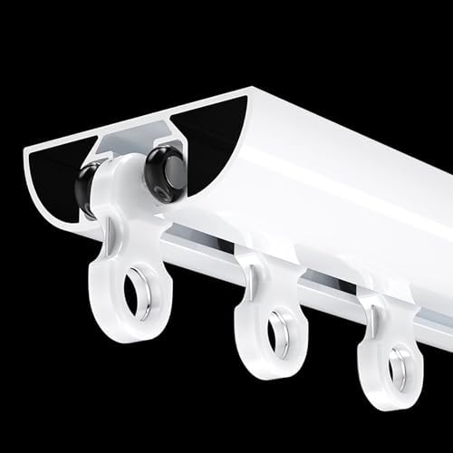 Heavy-Duty White Ceiling Track, 2.4m (7.8ft) Sliding Rail for Room Dividers & Showers, Perfect for Bedrooms, Living Areas, Curtains, and Space Optimization