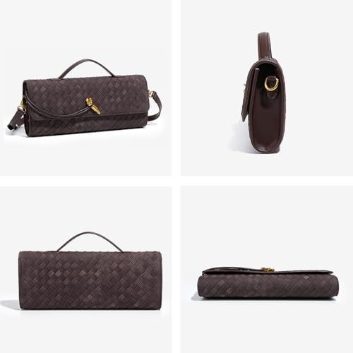 Image of JYG Suede Woven Handbag for Women Trendy Evening Shoulder Bag Casual Clutch Purse Crossbody Satchel with Metal Buckle 2026
