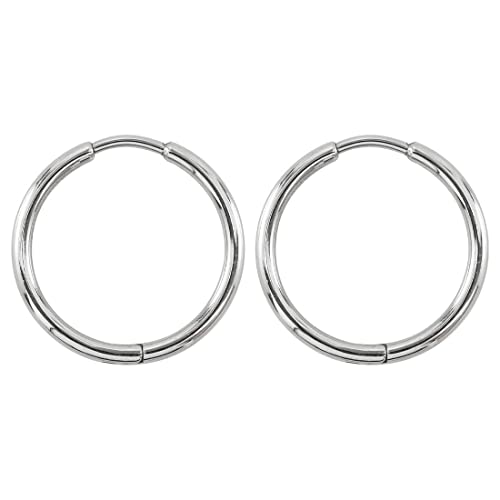 (2個SET)両耳用 ステンレス リング フープピアス 20G ファッションピアス 約6mm 約1.6mm/シルバー