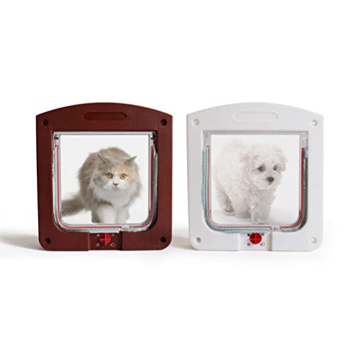 BUYTER Porta de gato com trava de 4 vias, acesso conveniente e seguro para seus animais de estimação