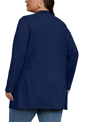 Image of OLRIK Plus Size Cardigan for Women 2026 Lightweight Open Front with Pockets