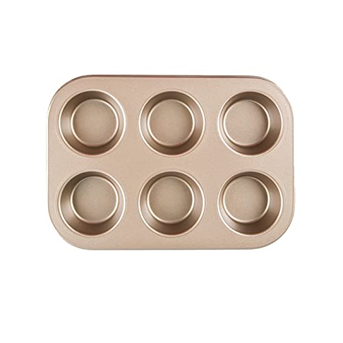 Moule à muffins, ustensiles de cuisson à 6/12 cavités, plateau à cupcakes antiadhésif, petites plaques à biscuits pour tarte au four, acier au carbone robuste, noir/doré