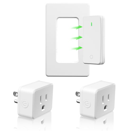 Image of Greencycle Remote Control Outlet 2 Plugs,Detachable Wireless Light Switch