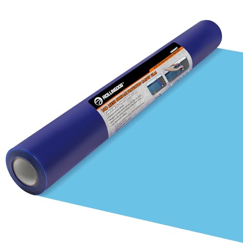 ROLLINGDOG Carpet Protection Film - 23.62 inch x100 ft Plastic Carpet Protector,Protective Film for Carpets