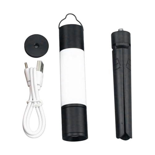 Junterone Linterna Telescópica LED para Acampar Al Aire Libre con Tuercas para Trípode, Lámpara de Mesa Retráctil Recargable Multifuncional, C