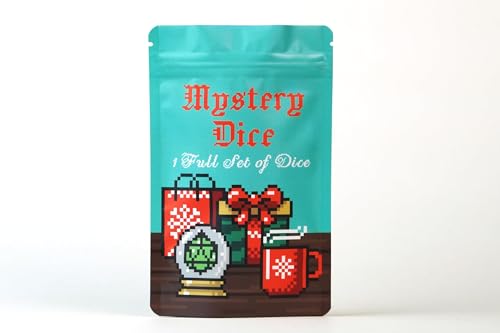 1985 Games Holiday Mystery Dice Bag Wide Range of Patterns Gaming Dice Suitable for Role Playing Table Games Holiday Mystery Dice Bag Pack of 1