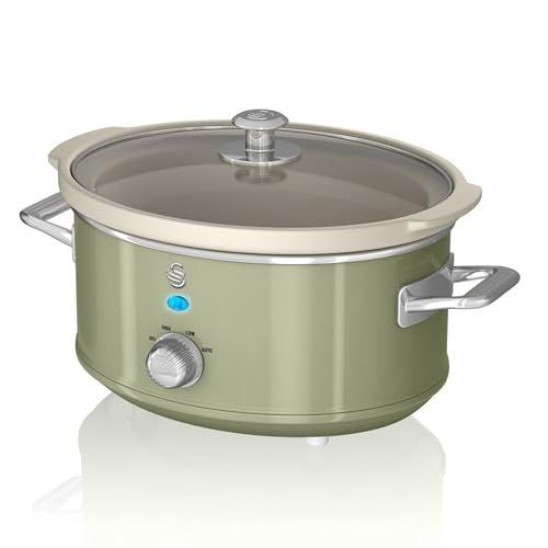 Swan SF17021GN Retro Slow Cooker with 3 Temperature Settings