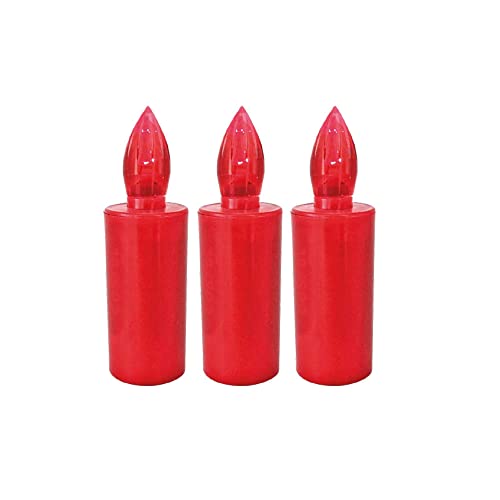 Lumino Votivo LED Rosso 60 Giorni Di Durata: 6x11 Cm, A Batteria, Sicuro E Senza Fiamma