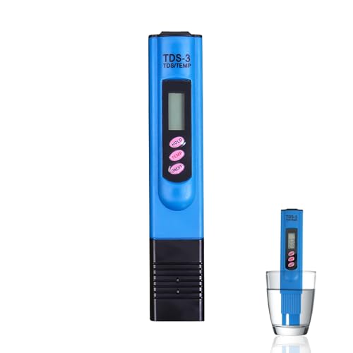 TDS Meter Digital Water Tester, Water Quality Tester, LCD Display, 0-9990 PPM Measurement Range, 2% Accuracy, Compact and Portable for Drinking Water Aquariums Pools Spas Hydroponics Laboratory Use