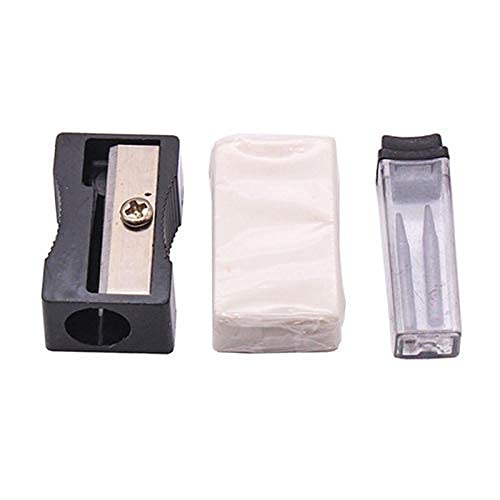 Kit di Geometria Matematica, Set di goniometro, Compasso, Gomma, Righello, Gomma per Disegno, plastica e Metallo, per Studenti