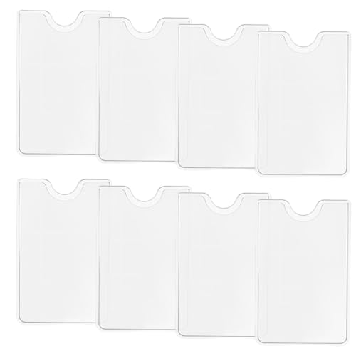 8 fundas de plástico para tarjetas de crédito, protector transparente para tarjetas de seguridad social, fundas impermeables para tarjetas, protectores de carga lateral para licencia de conducir