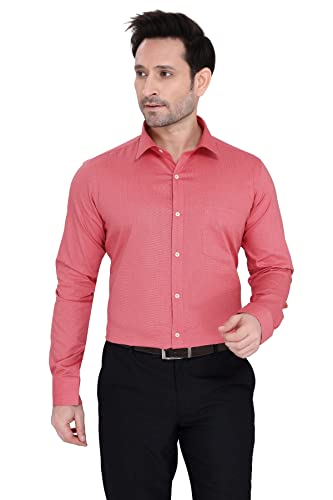 Image of Faubourg Cotton Blend 5377-5382 Men's Solid Plain Full Long Sleeve Slim Fit Formal Shirt