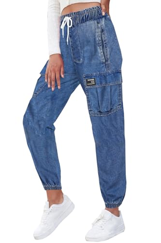 SANGTREE Girls & Womens Drawstring Cargo Jogger Pants,3 Years - Women 3XL4
