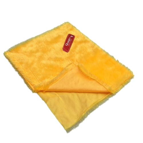 Image of Quago Fur Fabric Unstitched Super Soft Cloth for Baby Photoshoot, Soft Toys Making, Art and Craft, Dress Material, Decoration etc. (1 Mtr, 60 Inch Pana) (Yellow)