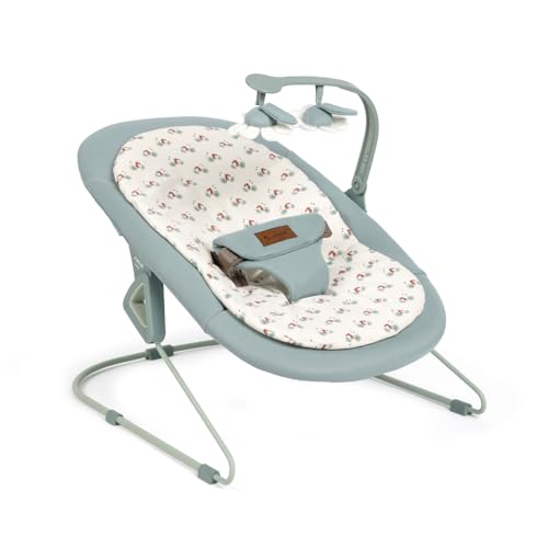 Jané Light, Hamaca para Bebé Desde 0 Meses, Hamaca Mecedora Ultraligera con Balanceo Natural, Barra de Actividades y Reductor, Tapizado Lavable, Verde
