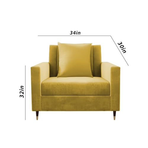 Image of Casaliving Garcia 3+2+1 Seater Sofa Set for Living Room (Yellow Colour) Premium Fabric Sofa