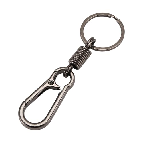 Diheohg Robuster Karabiner Schlüssel Anhänger Schlüssel Ring Polierter Schlüssel Anhänger Schlüssel Anhänger Business Taillen Schlüssel Anhänger, Schwarz