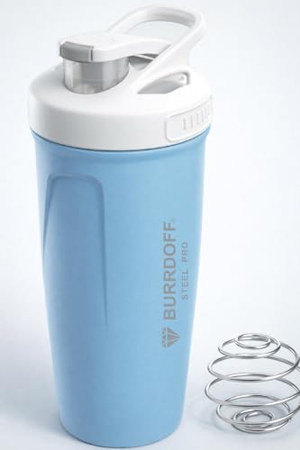 Image of Steel Performance Pro Protein Shaker Bottle (PUSH LOCK BUTTON), Gym Shaker Steel Shaker Bottle Gym Shaker Bottle shaker bottles for protein shake gym protein shaker (Sky Blue)